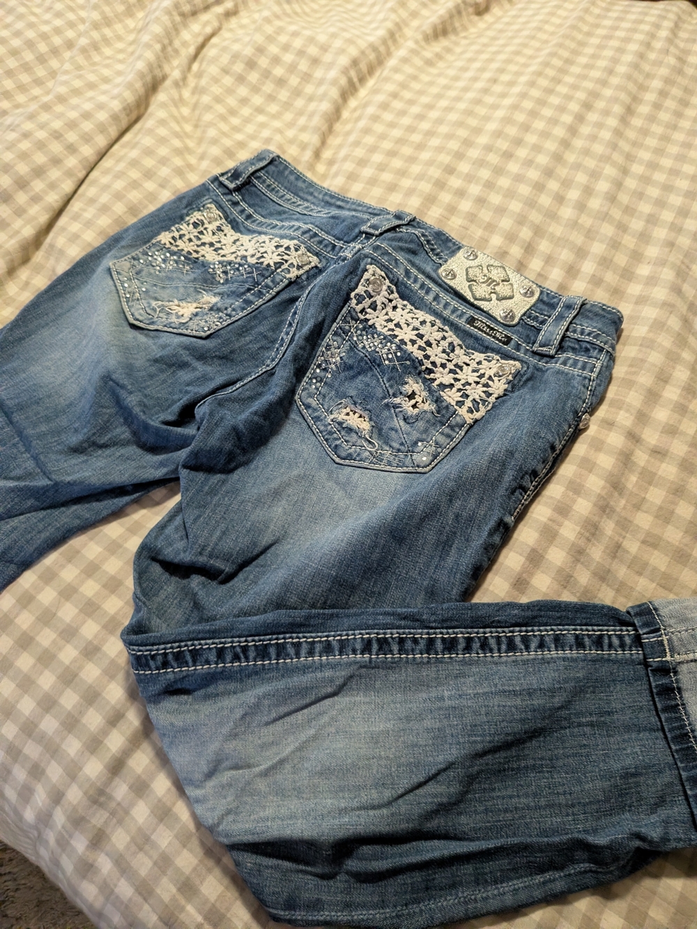 Miss Me Distressed Embellished Jeans – Size 30